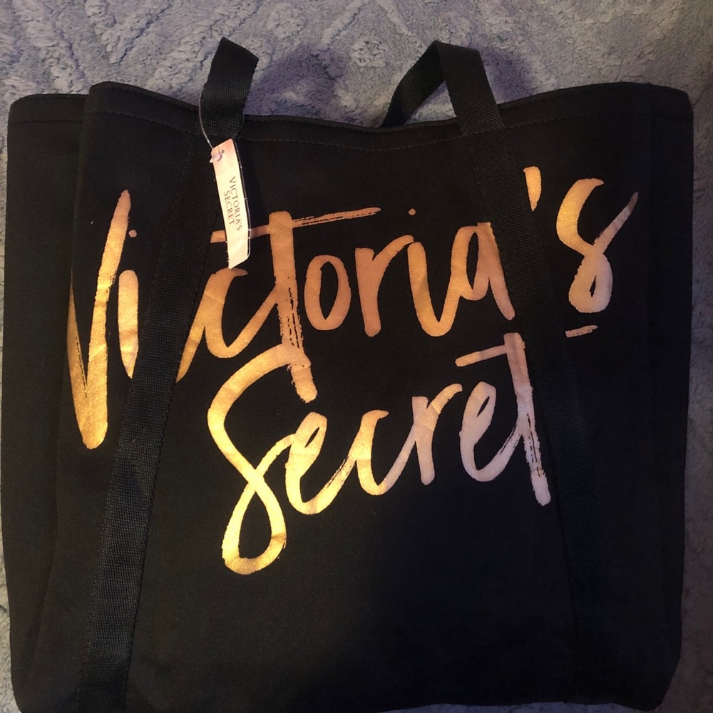 Victoria's Secret insulated Black and Gold Tote Bag